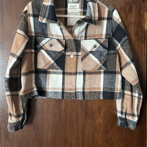 Ashley By 26 International Brown and Black Plaid Outerwear